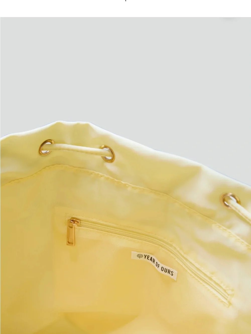 Year of Ours‎ Nylon Backpack Butter Yellow Multi Pocket Bag Lightweight
